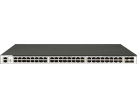 48 個(gè) 1GE Base-T 端口，4 個(gè) 10GE SFP+端口，三層以太網(wǎng)交換機(jī)